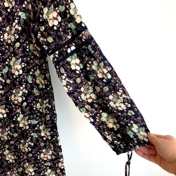 wayf Floral Paisley Print Long Sleeve Shift Dress Wedding Guest - Picture 4 of 5